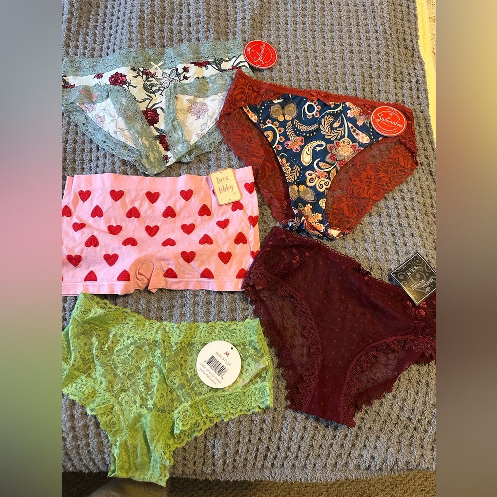 Splendies qty 5 NEW Women's Lace Panties Set - Multicolor